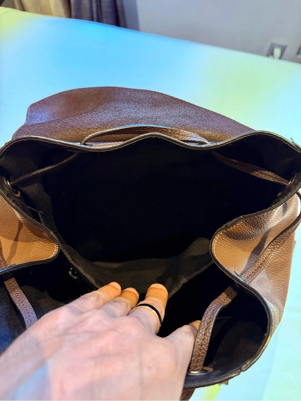 Coach Men's Two-Tone Brown Leather Backpack